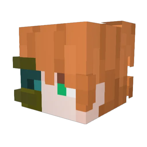 KOZOLIKUS Minecraft avatar head, 3D render