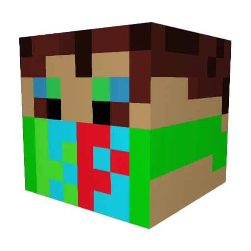 KP007D Minecraft avatar head, 3D render