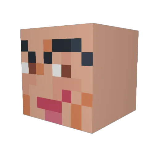 KPOC Minecraft avatar head, 3D render