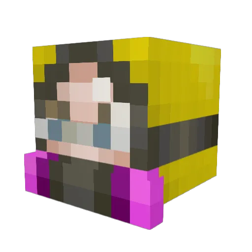 KQI_W Minecraft avatar head, 3D render