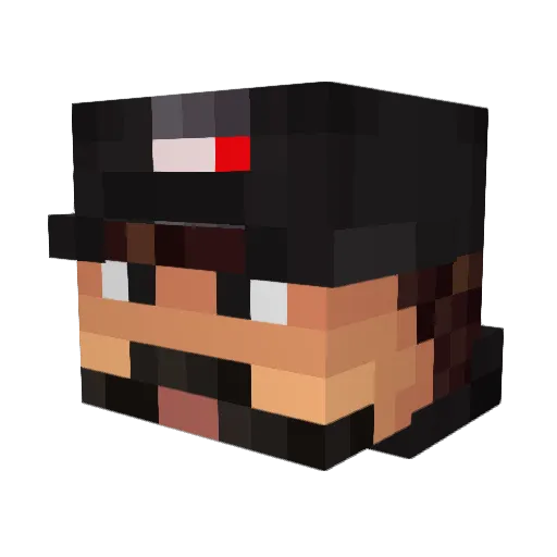KRAJDA Minecraft avatar head, 3D render