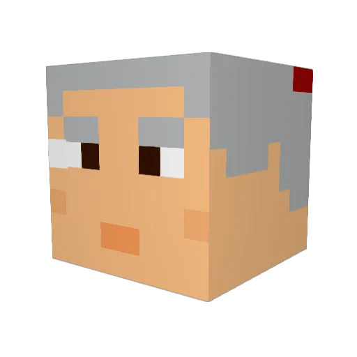 KROUSIK Minecraft avatar head, 3D render