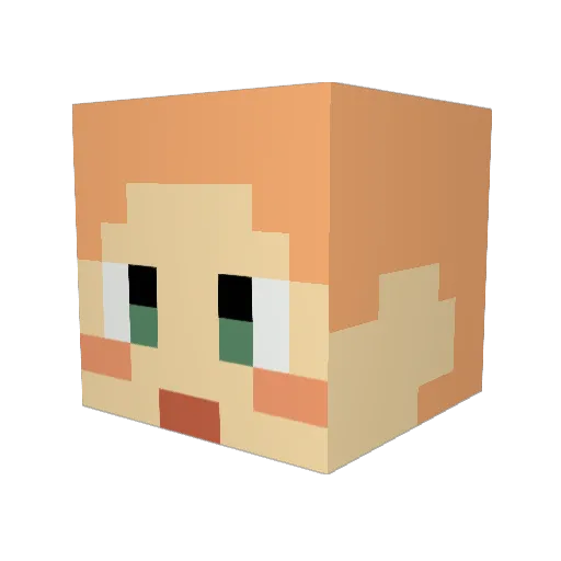 KR_Masha Minecraft avatar head, 3D render