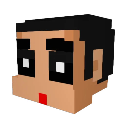 KR_POWER Minecraft avatar head, 3D render