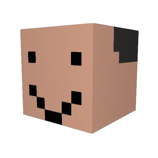 KRjam Minecraft avatar head, 3D render