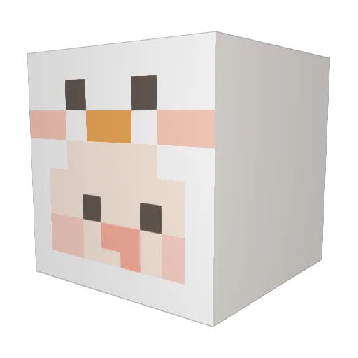 KRshiro Minecraft avatar head, 3D render