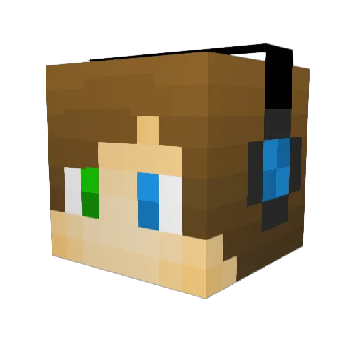 KSR119 Minecraft avatar head, 3D render