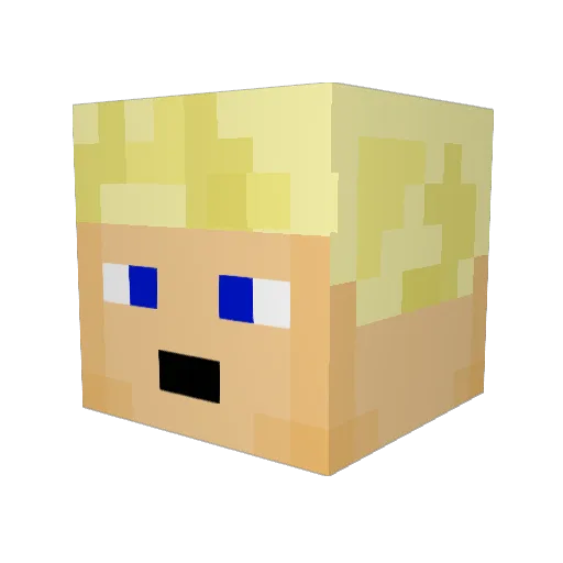 KTOWNBIKE Minecraft avatar head, 3D render
