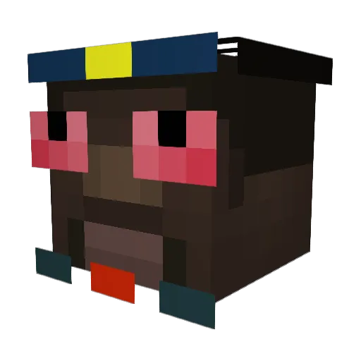 KUBEANS Minecraft avatar head, 3D render