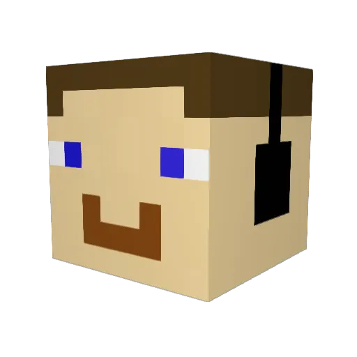 KUBIXPRO788 Minecraft avatar head, 3D render