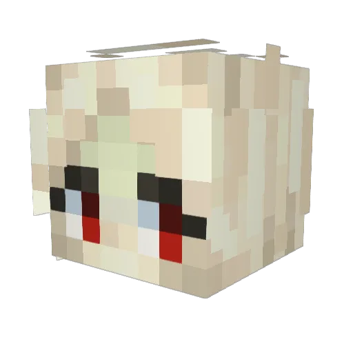 KUDFOX_YT Minecraft avatar head, 3D render