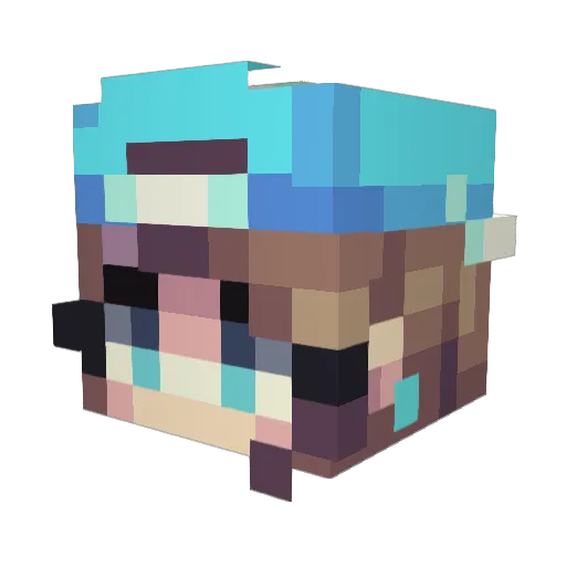 KUKA1 Minecraft avatar head, 3D render