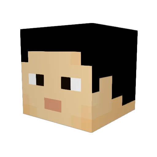 KUNTARO Minecraft avatar head, 3D render