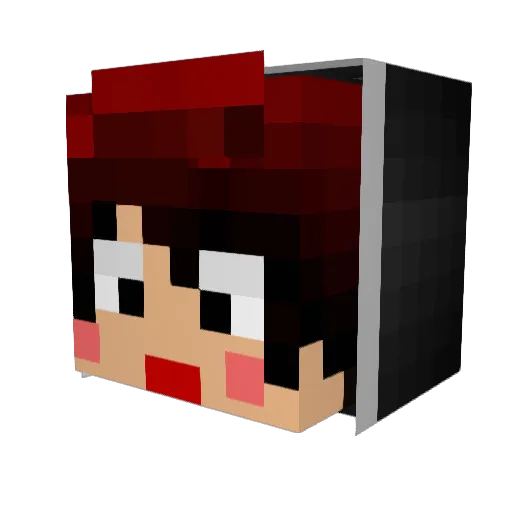 KURASIRU Minecraft avatar head, 3D render