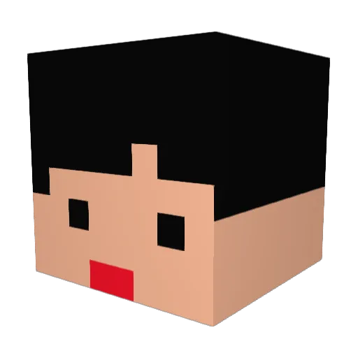 KURI0331 Minecraft avatar head, 3D render