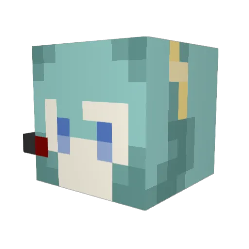 KUROROW Minecraft avatar head, 3D render