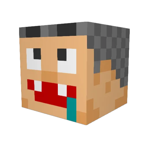 KUSACHA Minecraft avatar head, 3D render