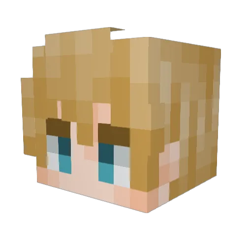 KUSV Minecraft avatar head, 3D render