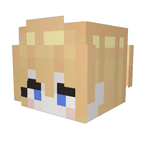 KU_RIIII Minecraft avatar head, 3D render