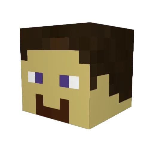 KVII Minecraft avatar head, 3D render