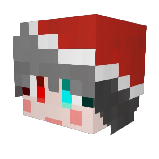 KVVONH Minecraft avatar head, 3D render