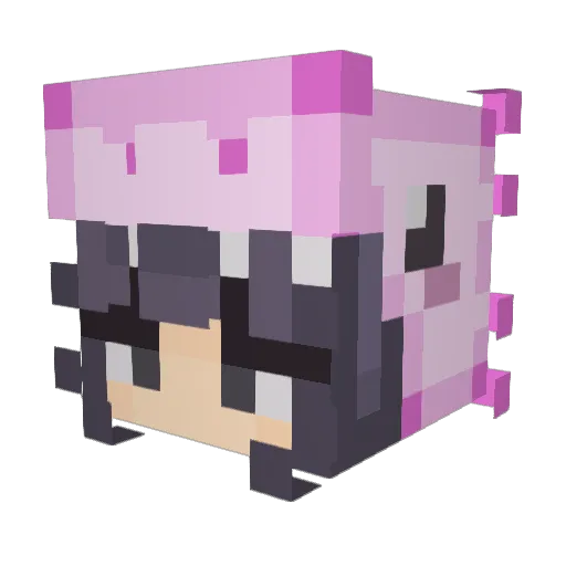 KVmochi Minecraft avatar head, 3D render