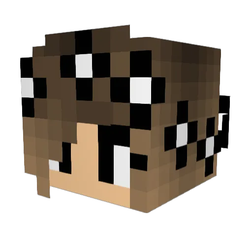 KW1608 Minecraft avatar head, 3D render