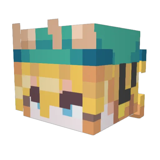 KW626 Minecraft avatar head, 3D render
