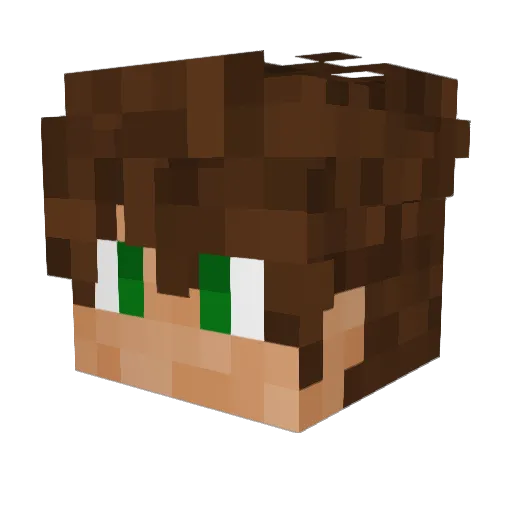 KWIXFOX Minecraft avatar head, 3D render