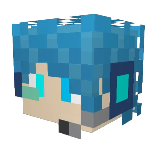 KY_SEA Minecraft avatar head, 3D render