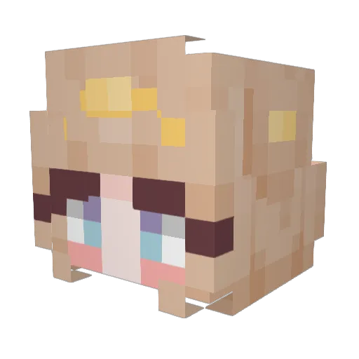 KZO1107 Minecraft avatar head, 3D render