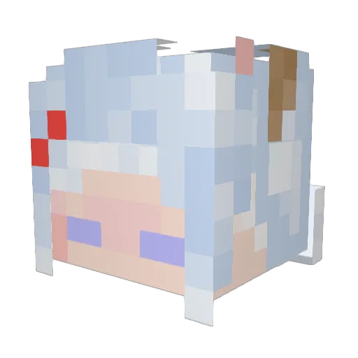 KZhao Minecraft avatar head, 3D render