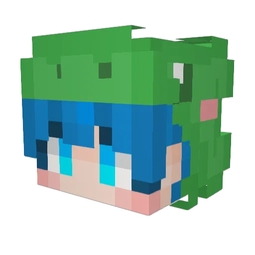 K_1b Minecraft avatar head, 3D render
