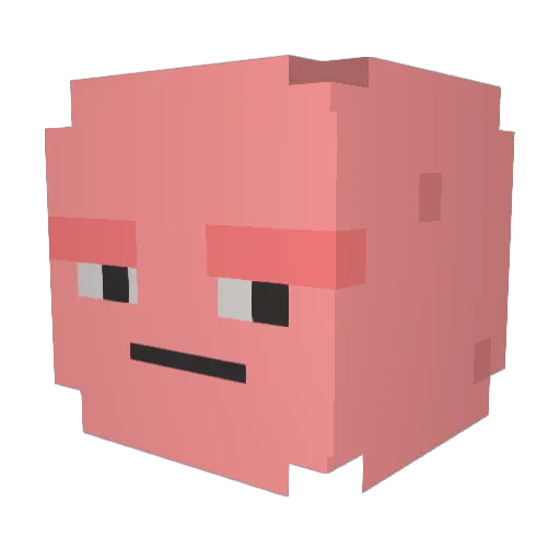 K_BB Minecraft avatar head, 3D render