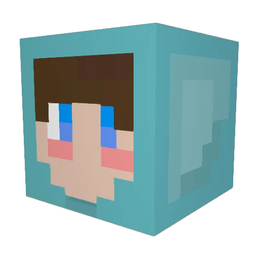 K_Bach Minecraft avatar head, 3D render