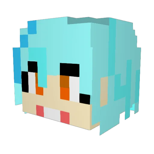 K_KAO Minecraft avatar head, 3D render