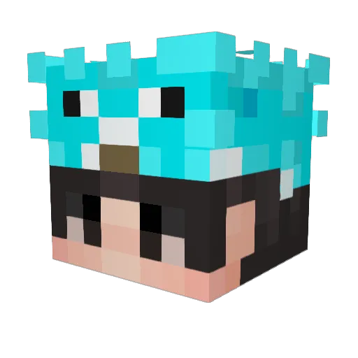 K_PD Minecraft avatar head, 3D render