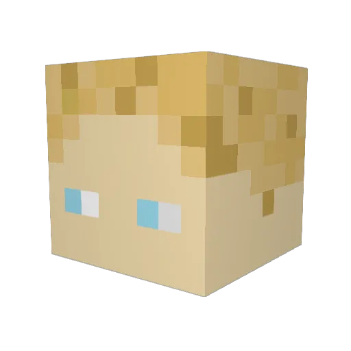 K_hlz Minecraft avatar head, 3D render