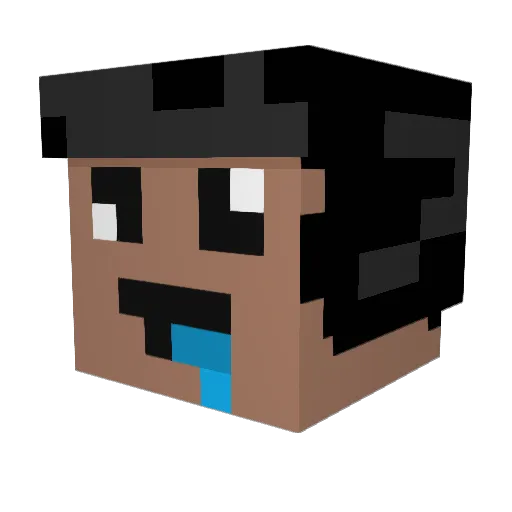 K_kua Minecraft avatar head, 3D render