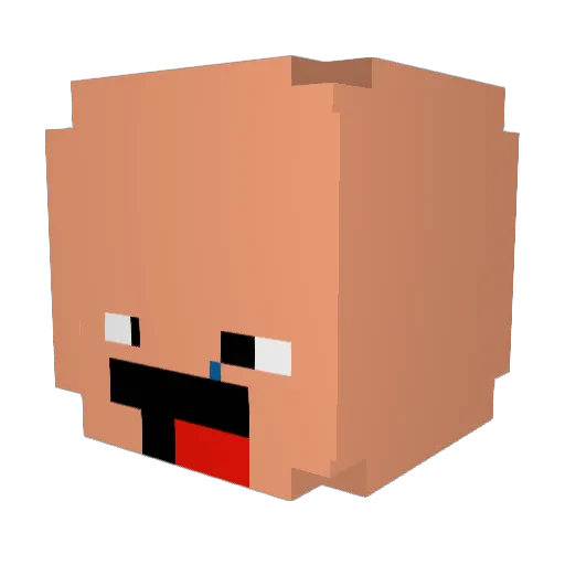 K_on_ Minecraft avatar head, 3D render