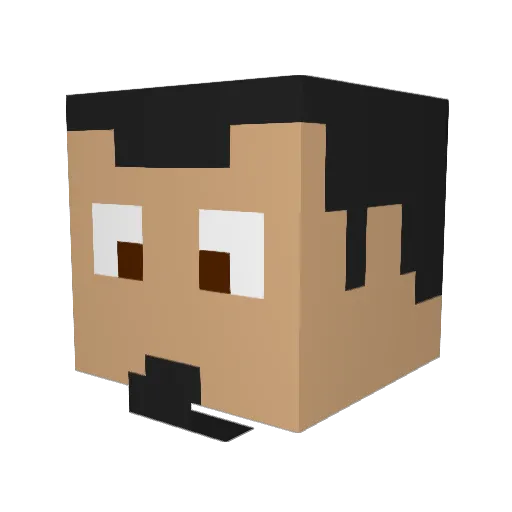 Ka1e Minecraft avatar head, 3D render