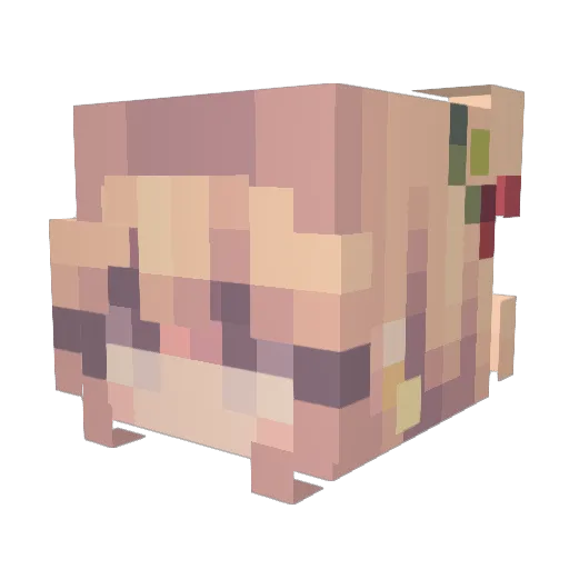 Ka3ia Minecraft avatar head, 3D render