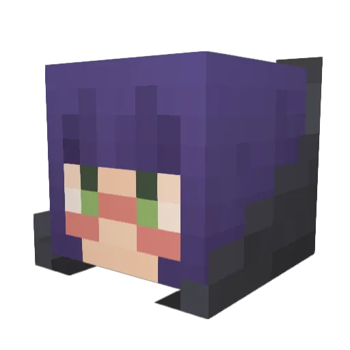 KaRU_Q Minecraft avatar head, 3D render