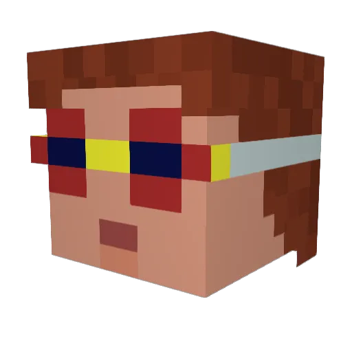 KaTiii Minecraft avatar head, 3D render