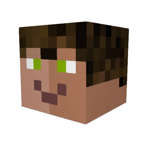 KaZziKa Minecraft avatar head, 3D render