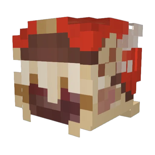 KaaaMua Minecraft avatar head, 3D render