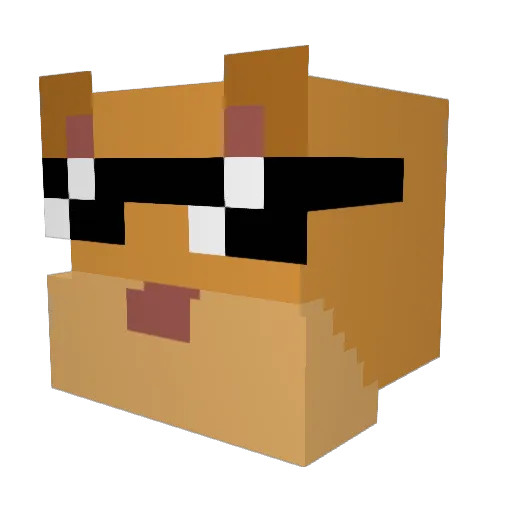Kaamis Minecraft avatar head, 3D render