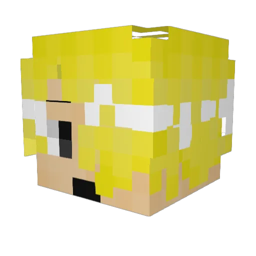 Kaannt Minecraft avatar head, 3D render