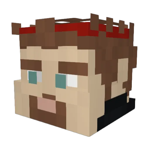 Kaanscoop Minecraft avatar head, 3D render