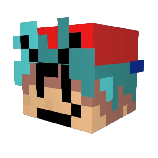 Kaaoo Minecraft avatar head, 3D render